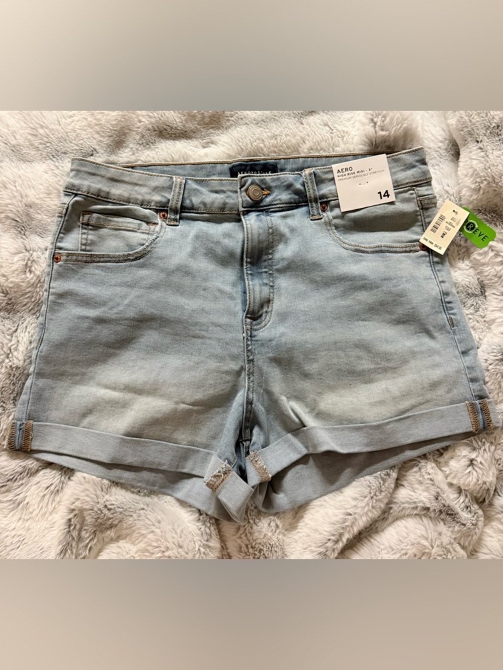 Light Wash High Rise Midi Denim Women’s Shorts